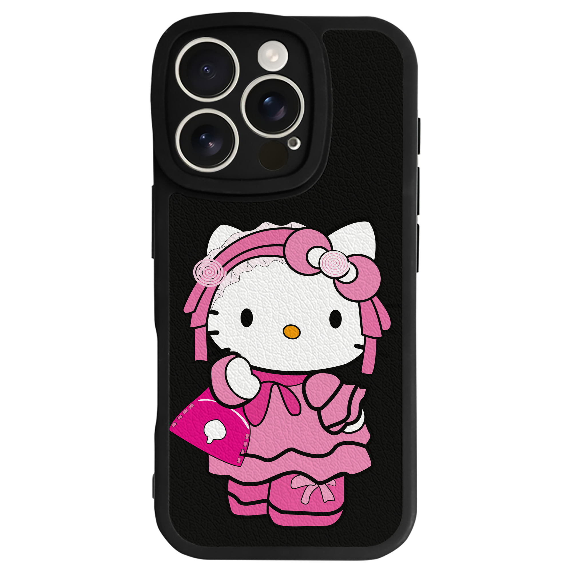 （画像用） Hello Kitty ハローキティ 【iPhone 16シリーズ対応】シリコンスマホケース（レザー調） 材質：シリコン